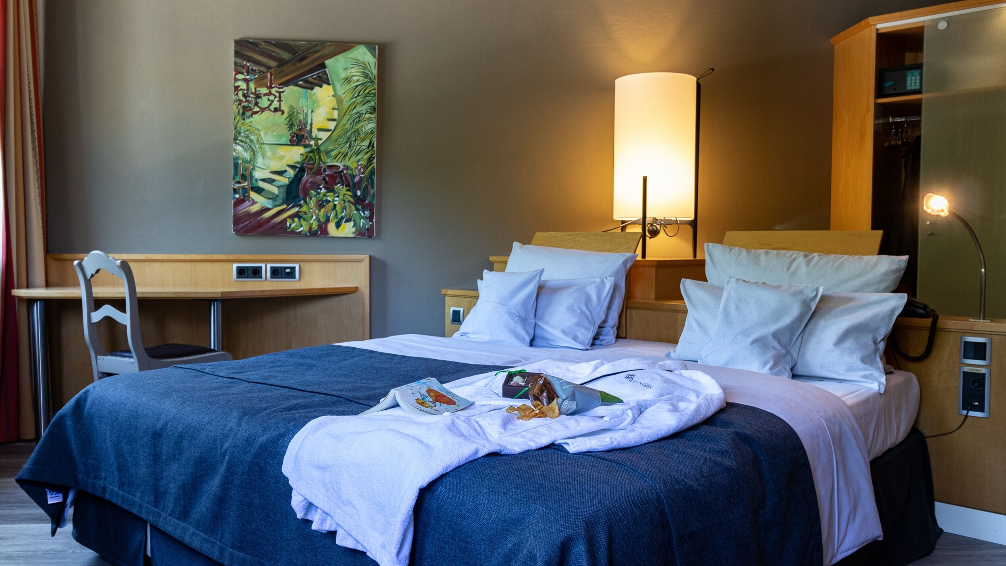 comfort room (king size) | in-room safe, blackout curtains, soundproofing, iron/ironing board