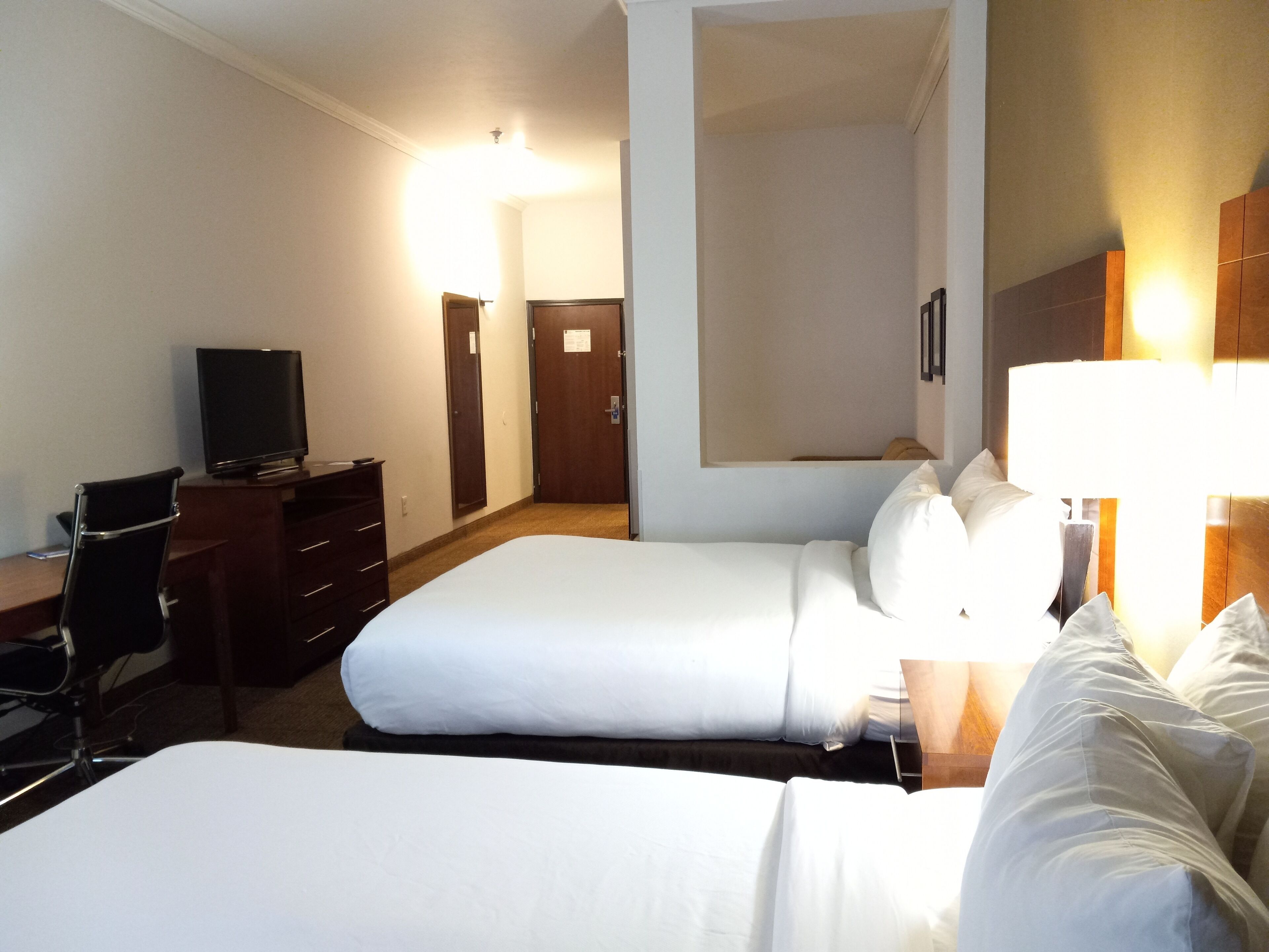 suite, 2 queen beds, non smoking | premium bedding, pillow-top beds, desk, laptop workspace
