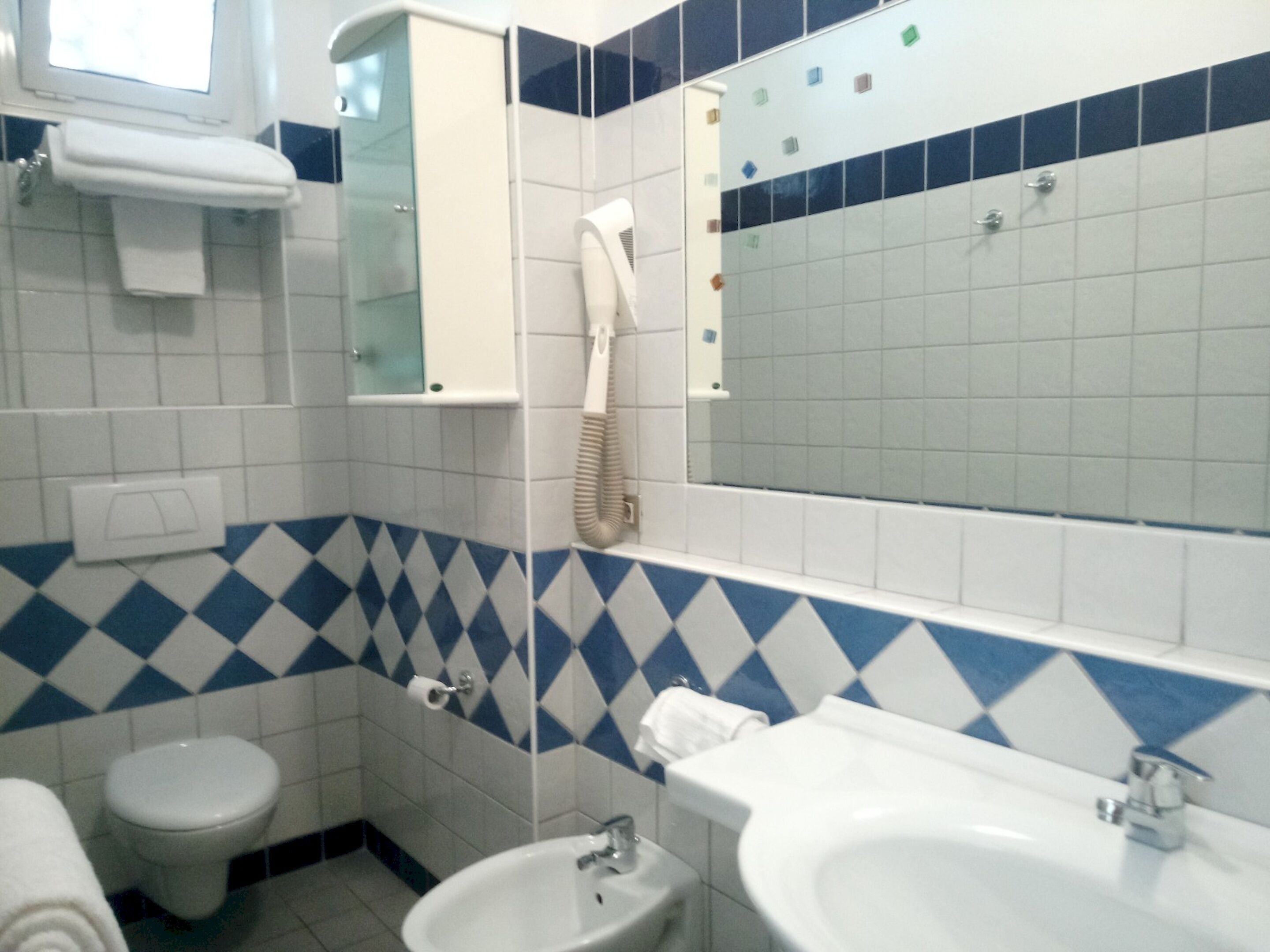 free toiletries, hair dryer, bidet