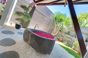 Villa, 1 Bedroom, Private Pool | Deep soaking bathtub