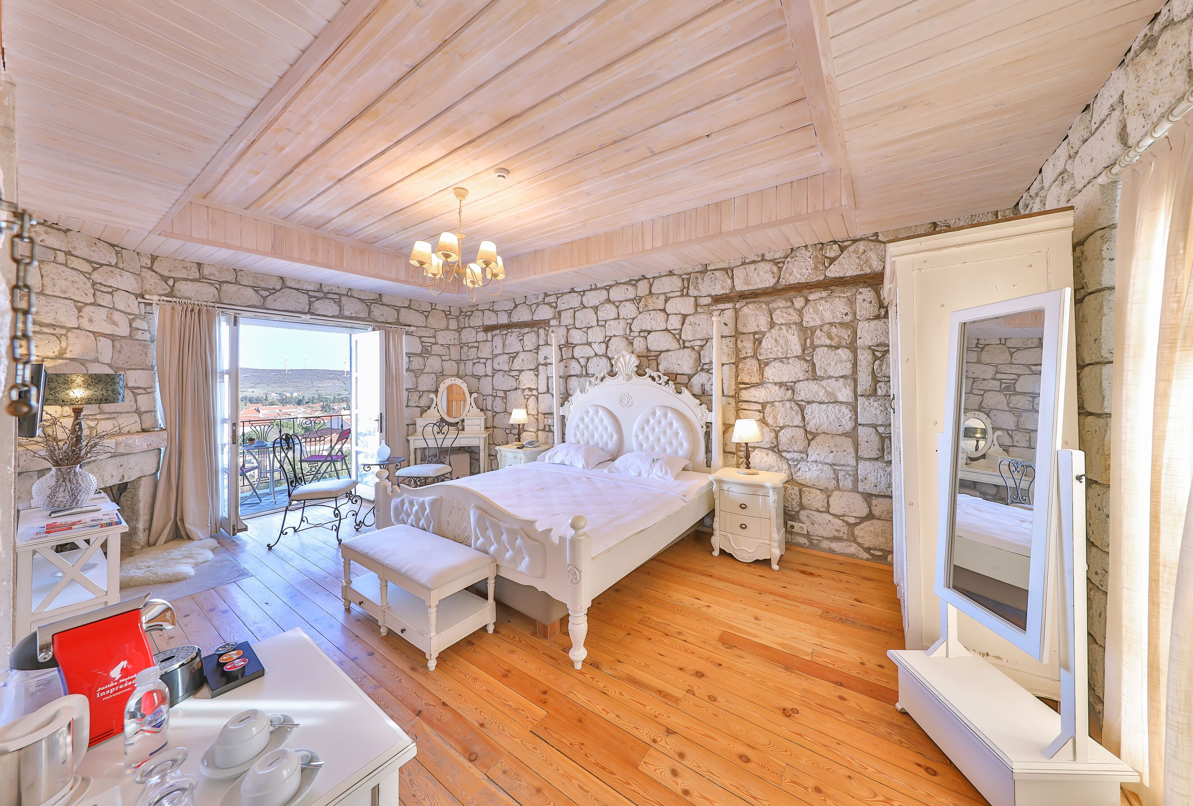 deluxe double room, pool view | living room | 55-inch smart tv with satellite channels, netflix, streaming services