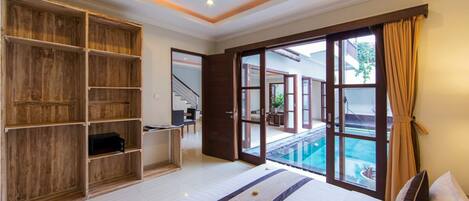 Villa, 2 Schlafzimmer, eigener Pool | 1 Schlafzimmer, Zimmersafe, Schreibtisch, schallisolierte Zimmer