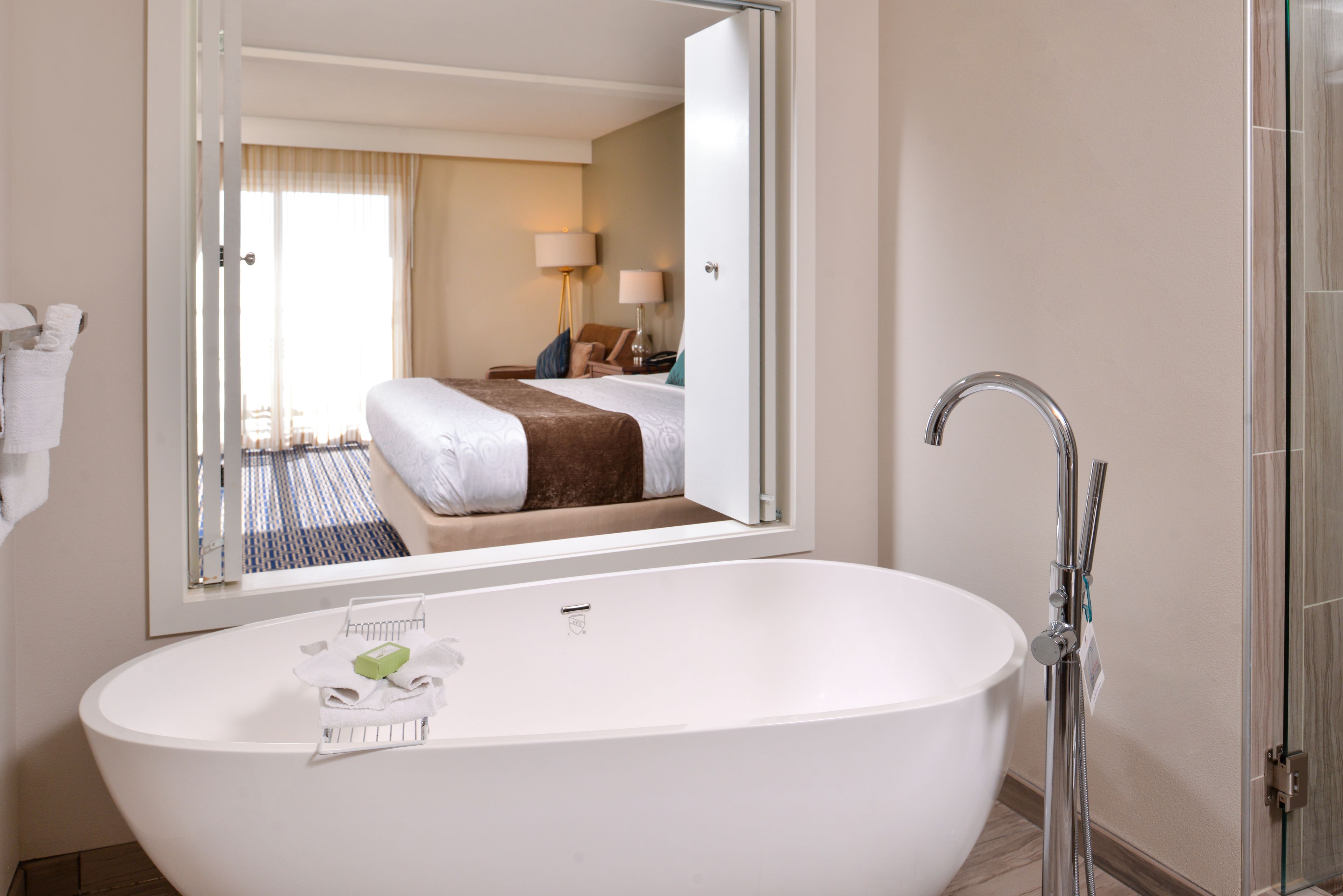 suite, 1 king bed (lighthouse suite) | bathroom | rainfall showerhead, designer toiletries, hair dryer, bathrobes