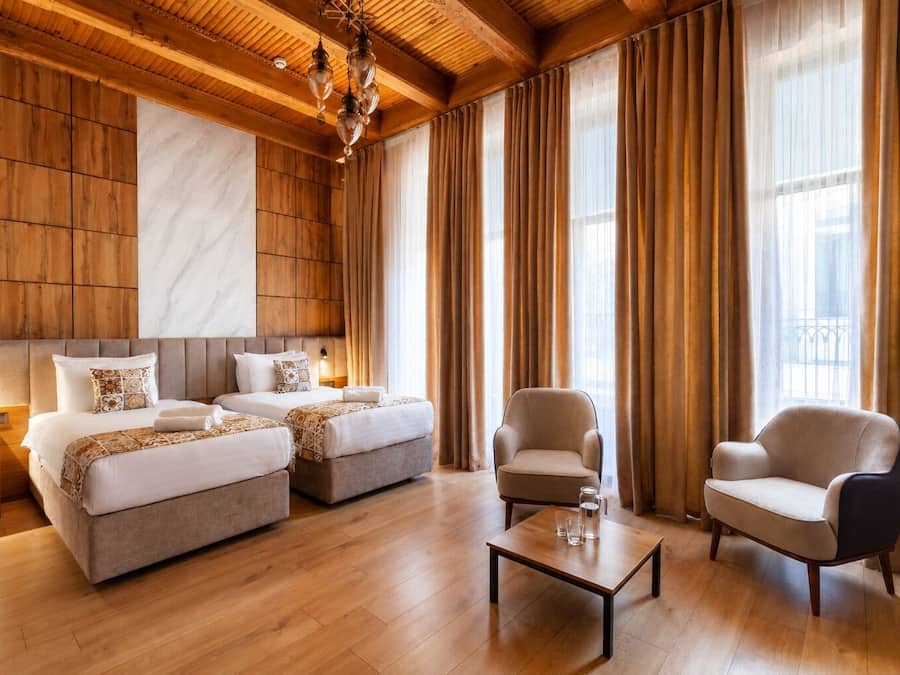 Deluxe Twin Room, City View | Premium bedding, minibar, in-room safe, desk