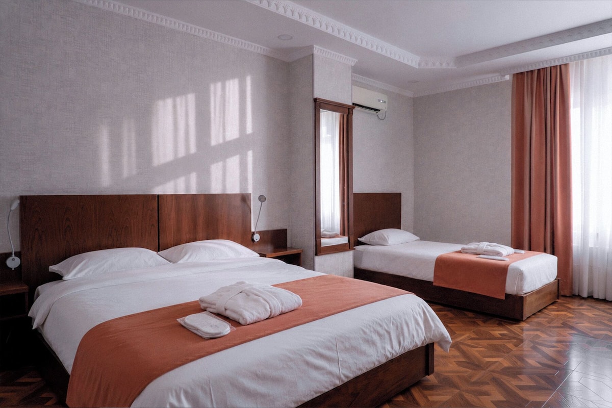 Comfort Family Room | Premium bedding, in-room safe, desk, soundproofing