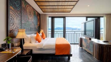 Family Suite 2 - Bedroom Ocean View | Ylelliset vuodevaatteet, untuvapeitot