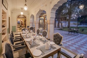 Breakfast, lunch, dinner served; Indian cuisine, garden views