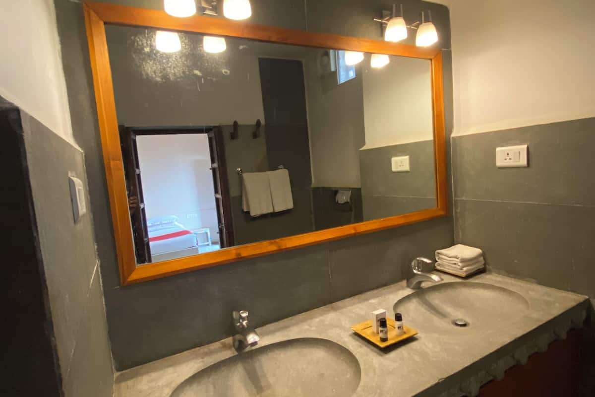 free toiletries, hair dryer, towels