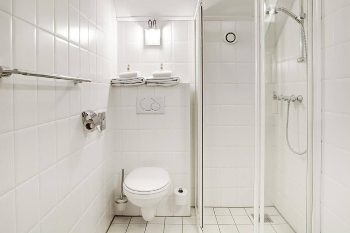 free toiletries, hair dryer, towels