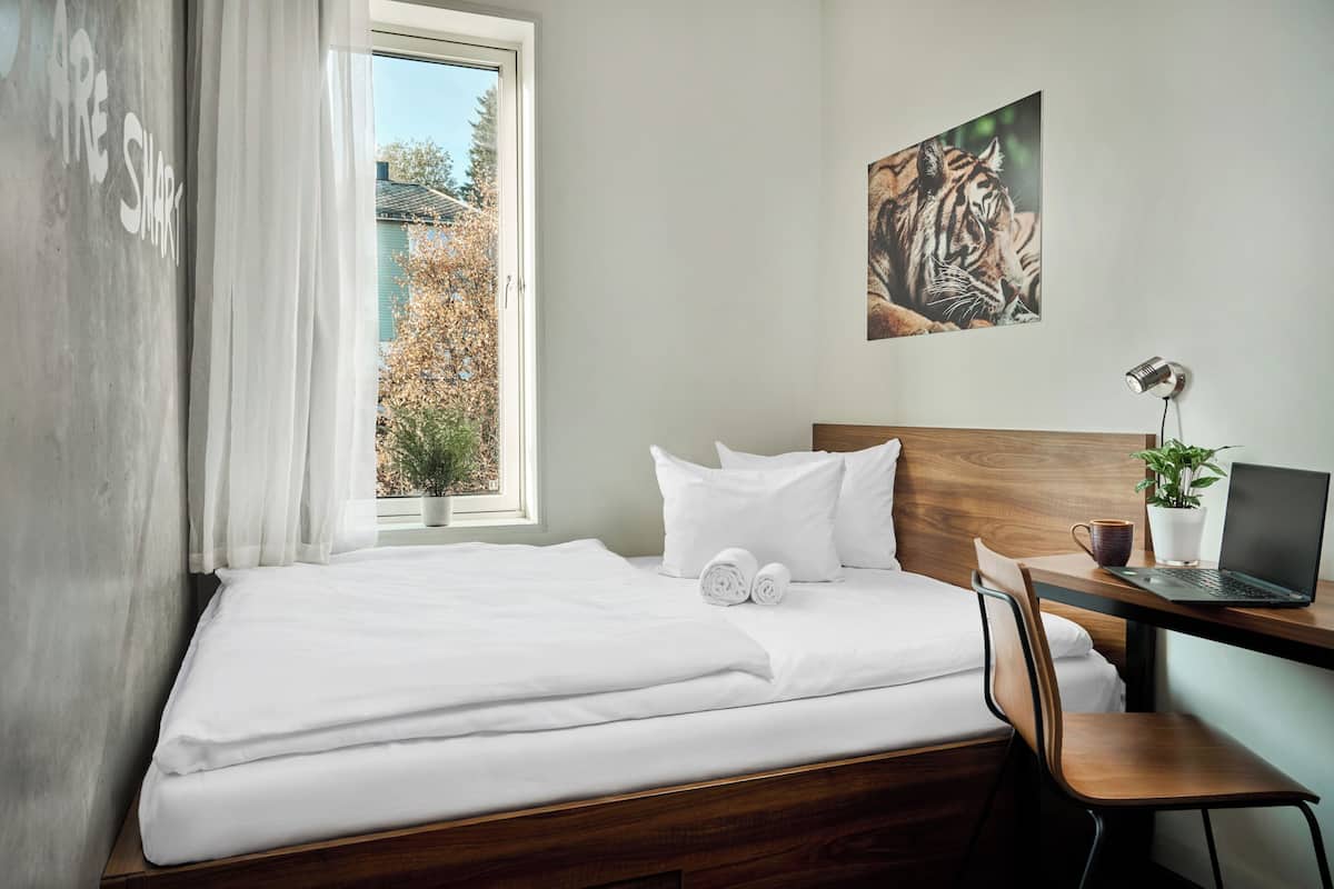 Desk, blackout drapes, WiFi (free), alarm clocks