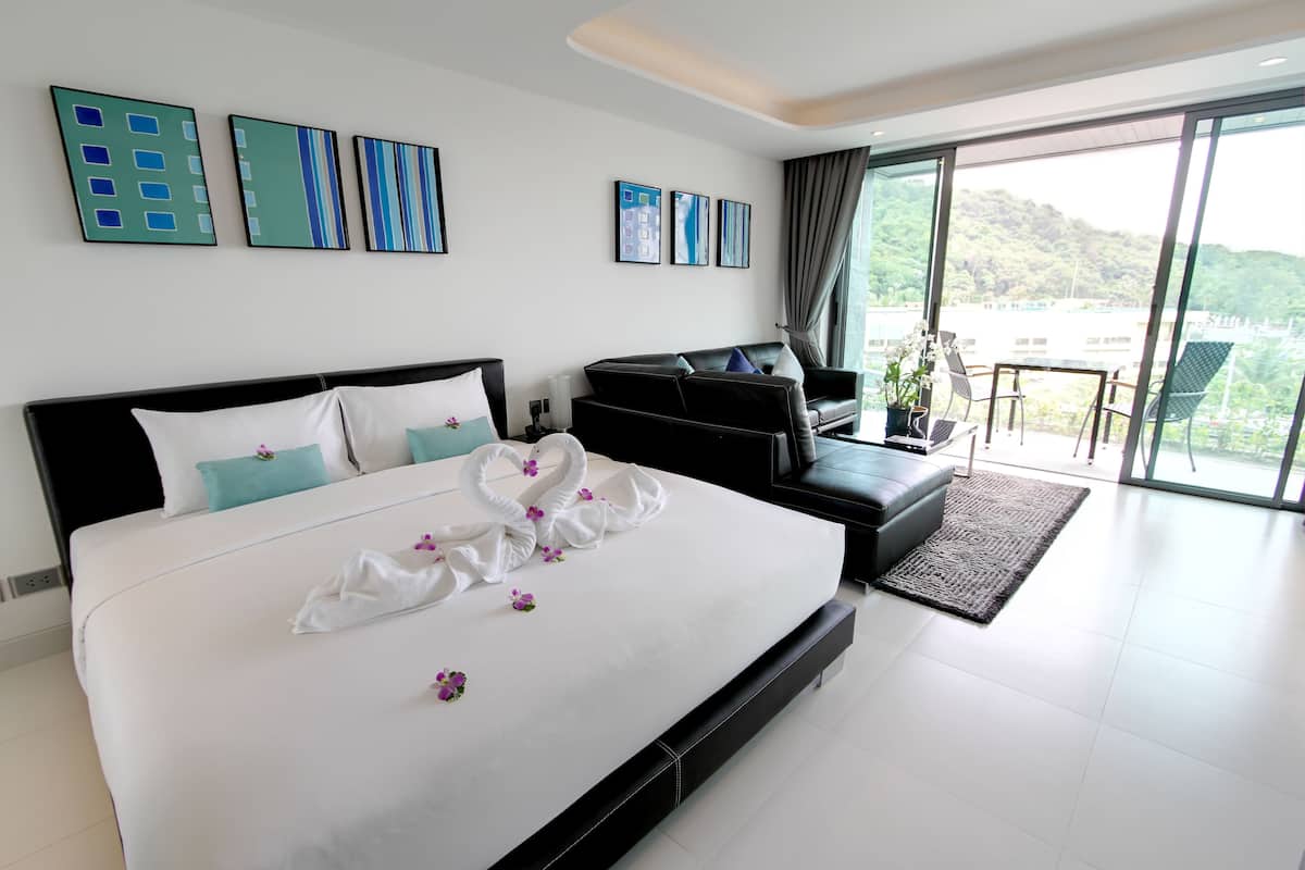Studio, vue mer | 1 chambre, literie de qualité supérieure
