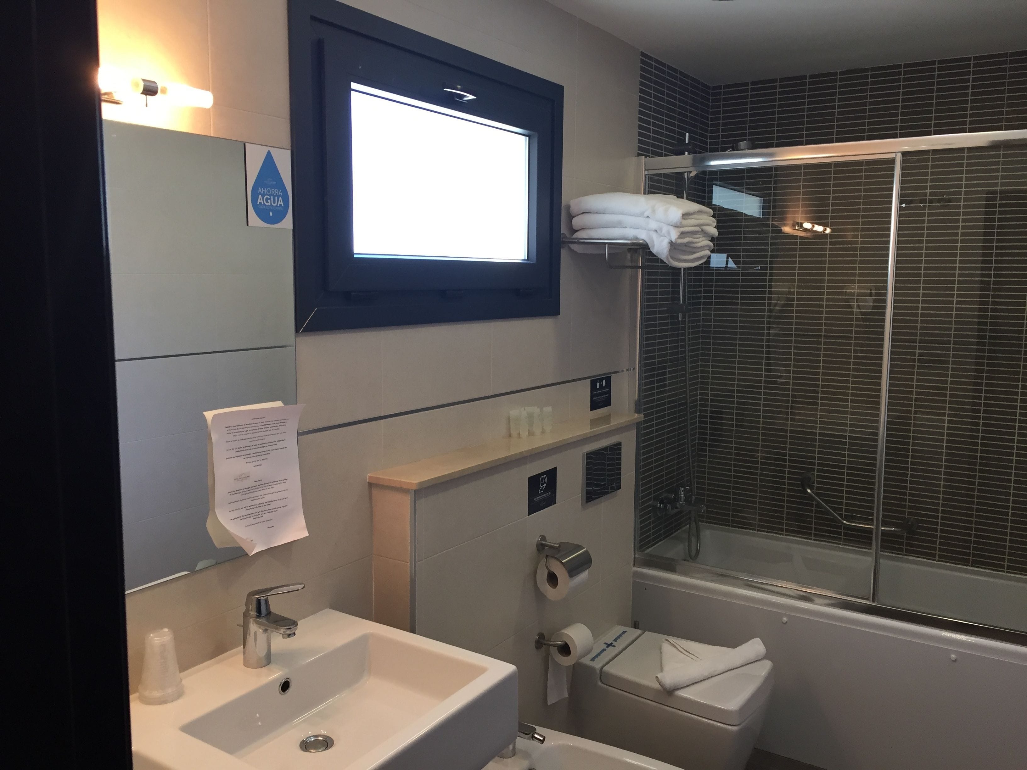family room | bathroom | shower, free toiletries, hair dryer, towels