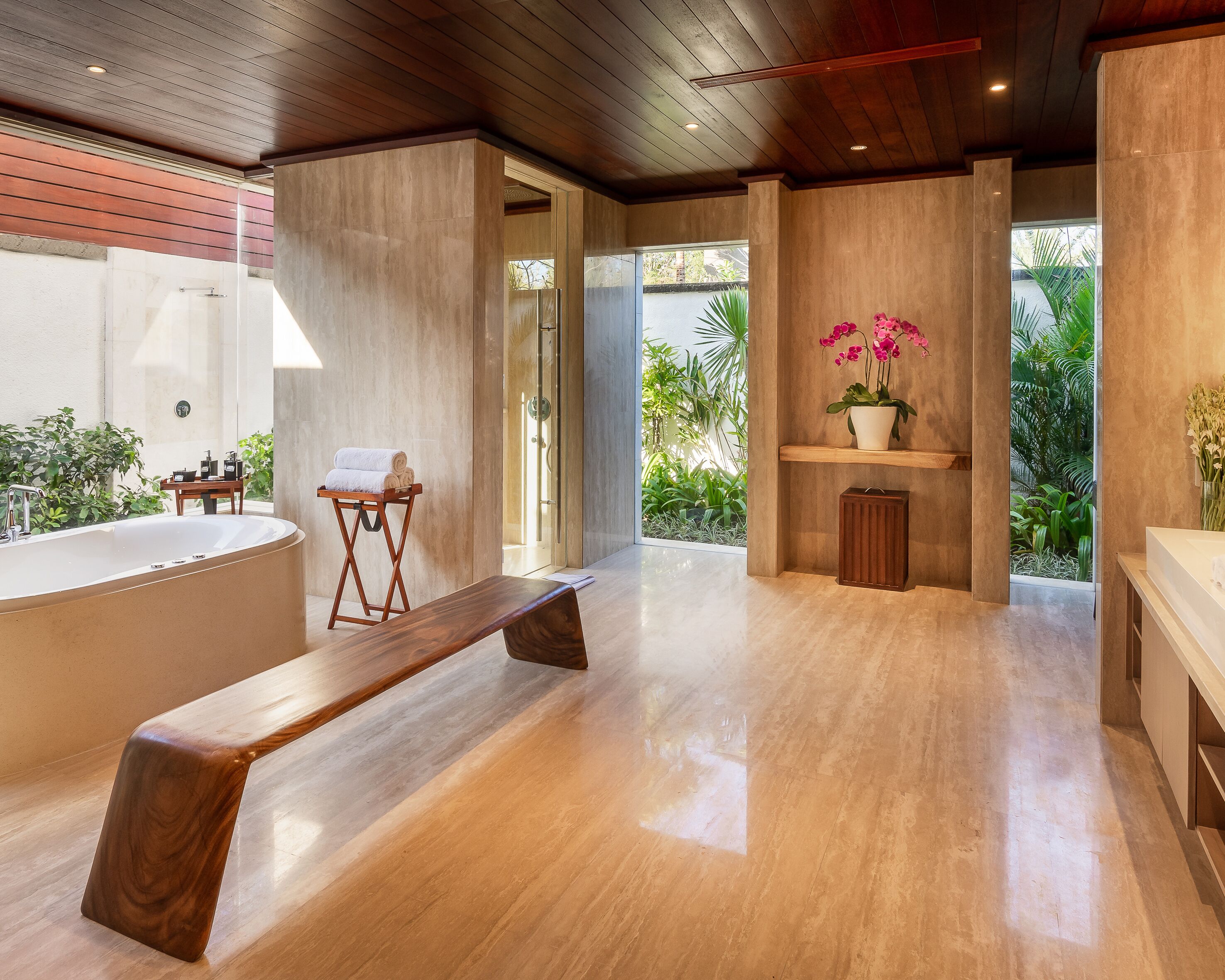 luxury villa, 1 bedroom, ocean view (the ridge) | bathroom | separate bathtub and shower, rainfall showerhead, designer toiletries