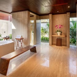 Luxury Villa, 1 Bedroom, Ocean View (The Ridge) | Bathroom | Separate tub and shower, rainfall showerhead, designer toiletries