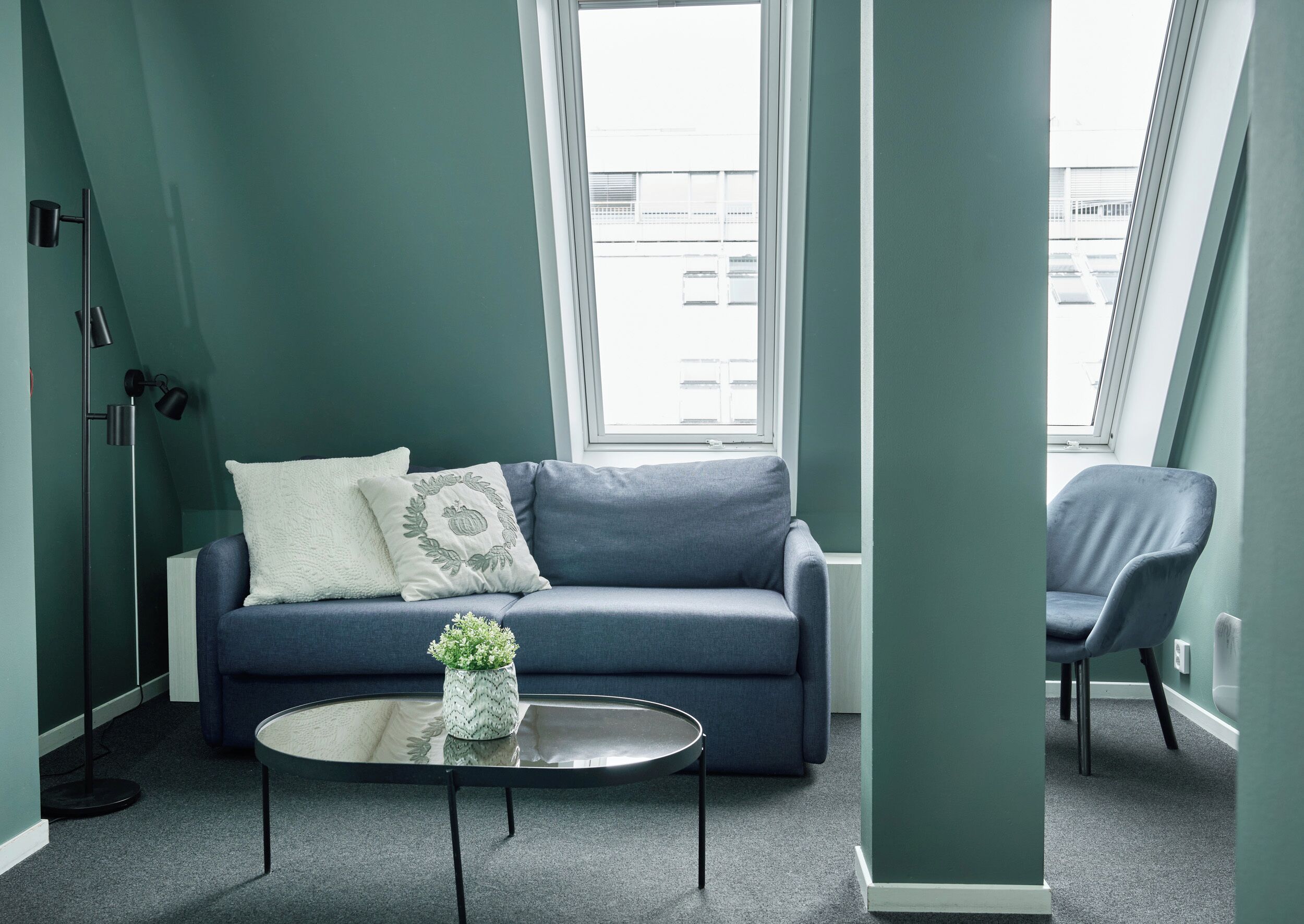 deluxe room, 1 queen bed with sofa bed | bathroom | shower, hair dryer, towels