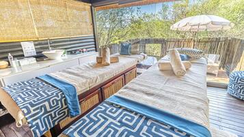 Body treatments, body wraps, body scrubs, facials, 3 treatment rooms