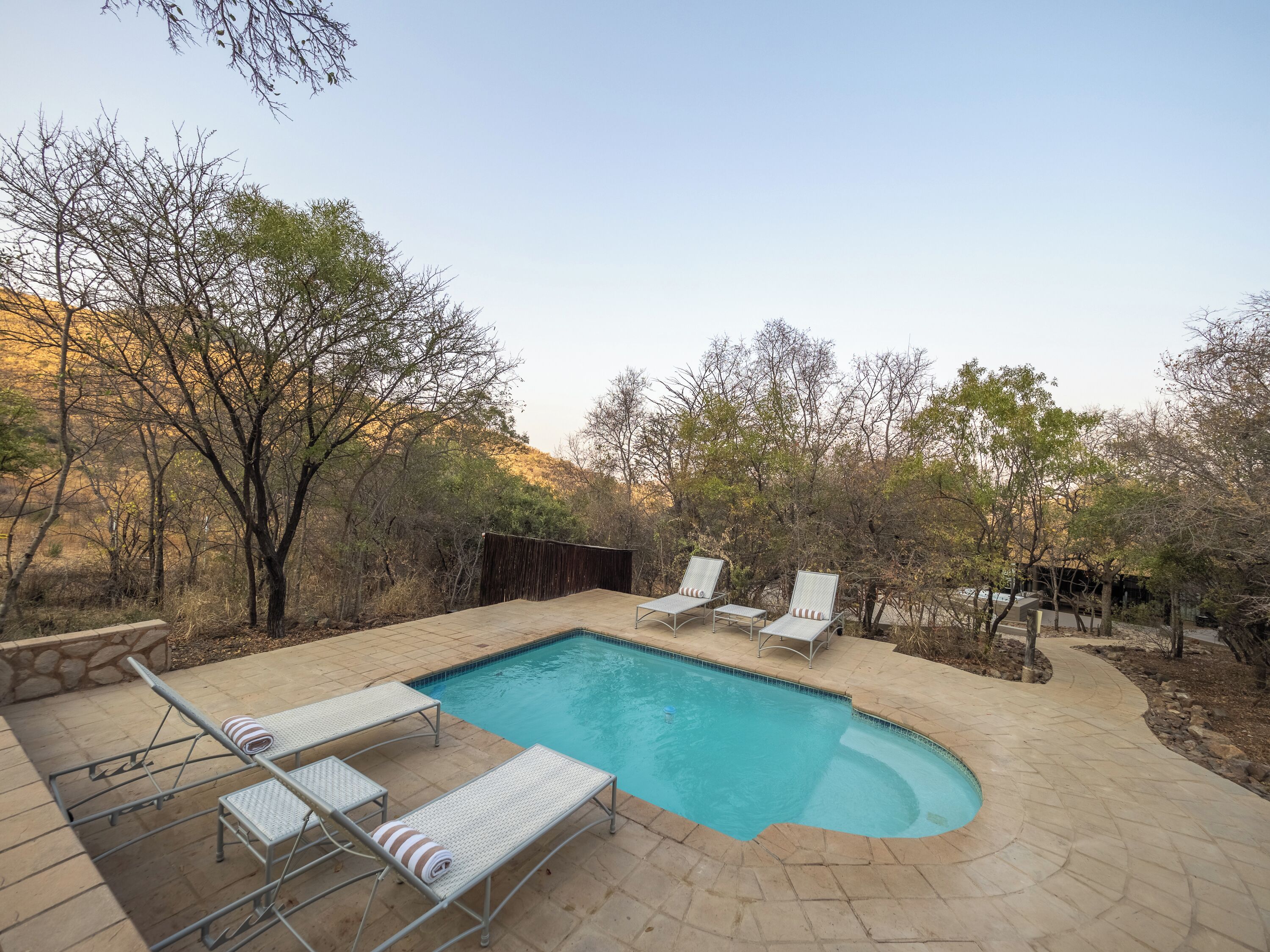 Outdoor pool, free cabanas, pool umbrellas