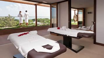 Couples treatment room(s), sauna, hot tub, steam room, body treatments