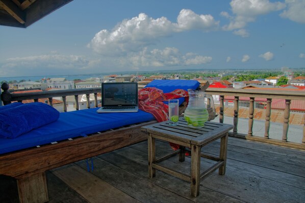 Honeymoon Suite, 1 King Bed, Terrace, Partial Ocean View | Terrace/patio - Zanzibar Palace Hotel (Zanzibar Town)