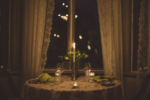 Enjoy a romantic dinner for two at this intimate dining setting.
