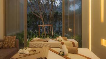 Couples treatment rooms, body treatments, aromatherapy