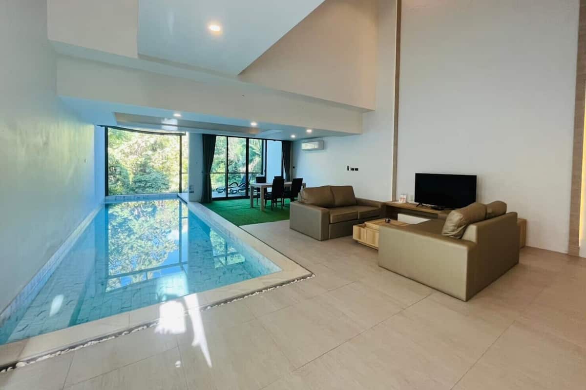 Family Villa, 2 Bedrooms, Private Pool | Living area | 32-inch LCD TV with cable channels, TV