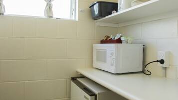 Weka Studio | Private kitchenette | Mini-fridge, microwave, electric kettle, toaster