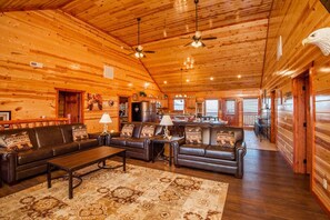 Smart TV, fireplace, video games, DVD player