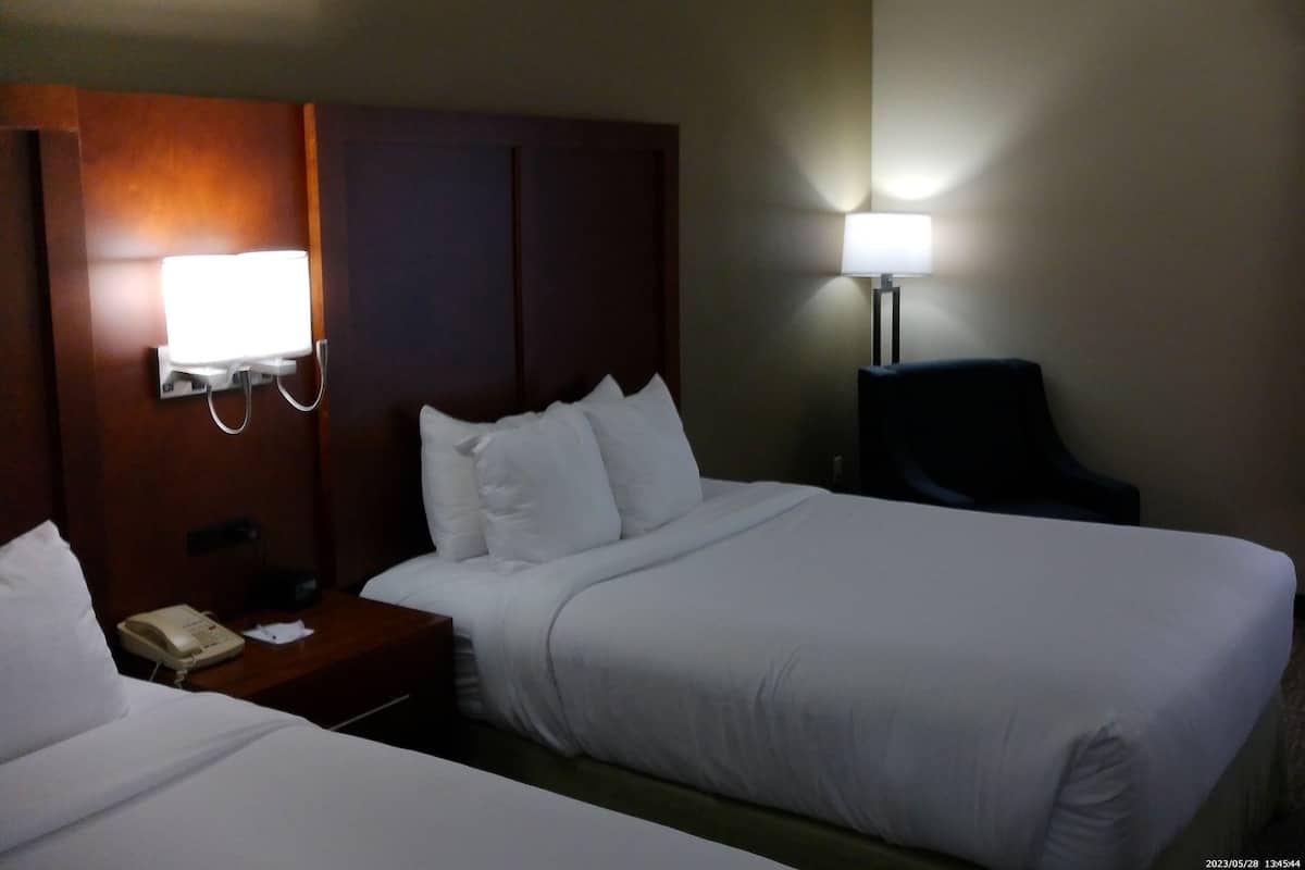 room, 2 queen beds, non smoking | 1 bedroom, desk, laptop workspace, iron/ironing board