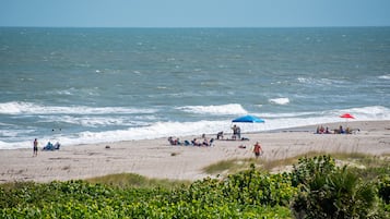 On the beach, beach towels