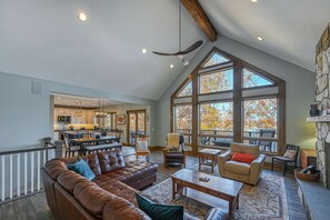 TV, fireplace, video games, DVD player