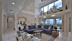 House, Multiple Beds, Private Pool, Ocean View | Living room - South Seas Homes of Distinction 949 Casa de Sharelle (Captiva)