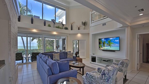 House, Multiple Beds, Private Pool, Ocean View | Living room - South Seas Homes of Distinction 949 Casa de Sharelle (Captiva)