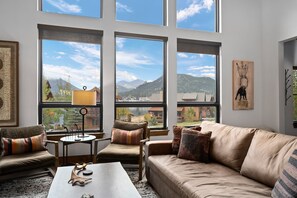 Smart TV, fireplace, stereo