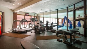 A gym with treadmills, elliptical machines, and weight equipment. - Ski in Ski out with a view. Fantastic 2 bed condo. (Park City)