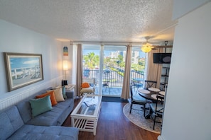 Smart TV, DVD player, books, video library