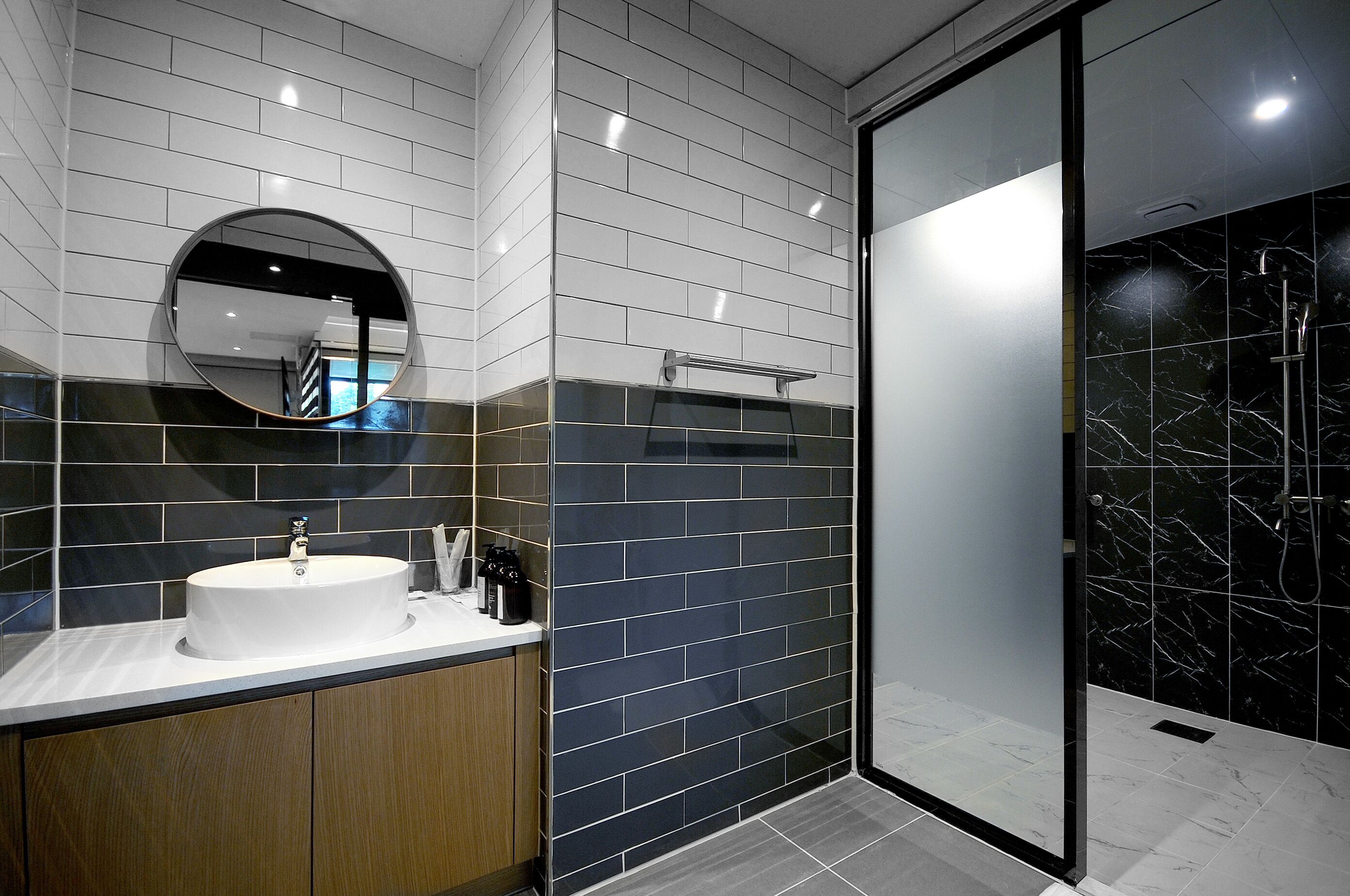 premium twin | bathroom | free toiletries, hair dryer, bathrobes, towels