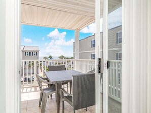 Outdoor dining - Summer Winds 528 | Partial View from Balcony, Pool (Tybee Island)