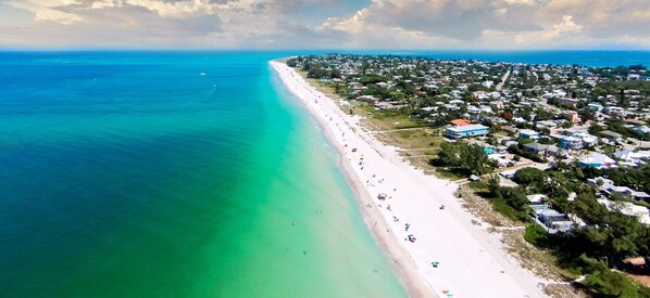 Sun-loungers, beach towels
