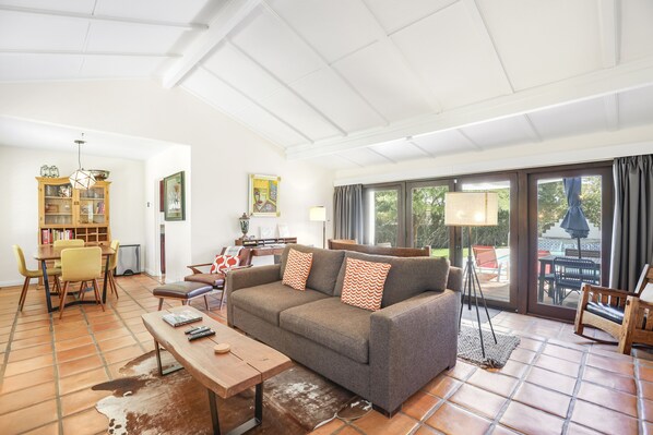 Televisión, chimenea y reproductor de DVD