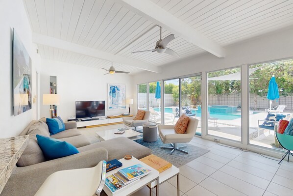 TV, DVD player, stereo