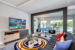 TV, fireplace, DVD player