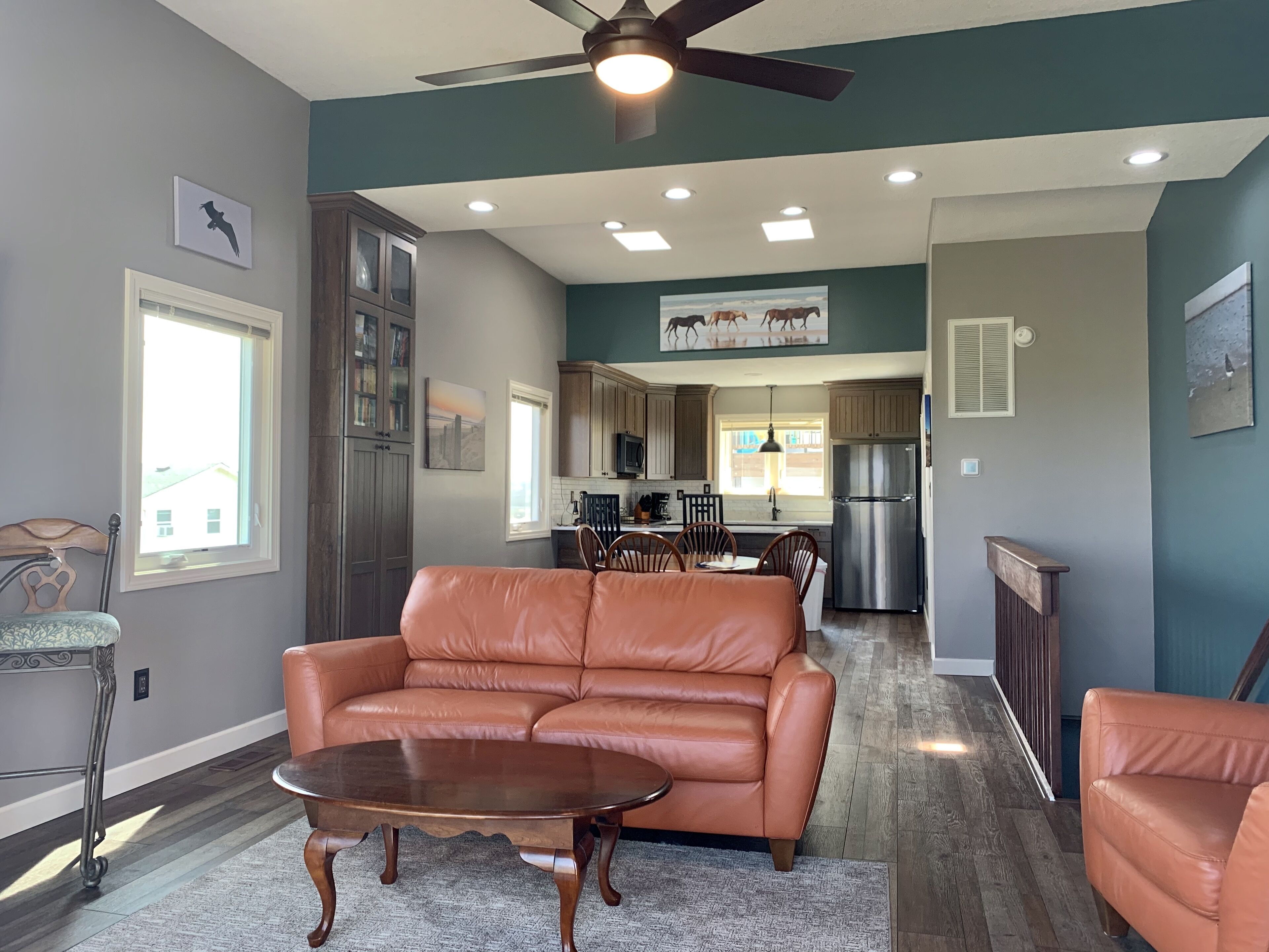 Smart TV, foosball, books