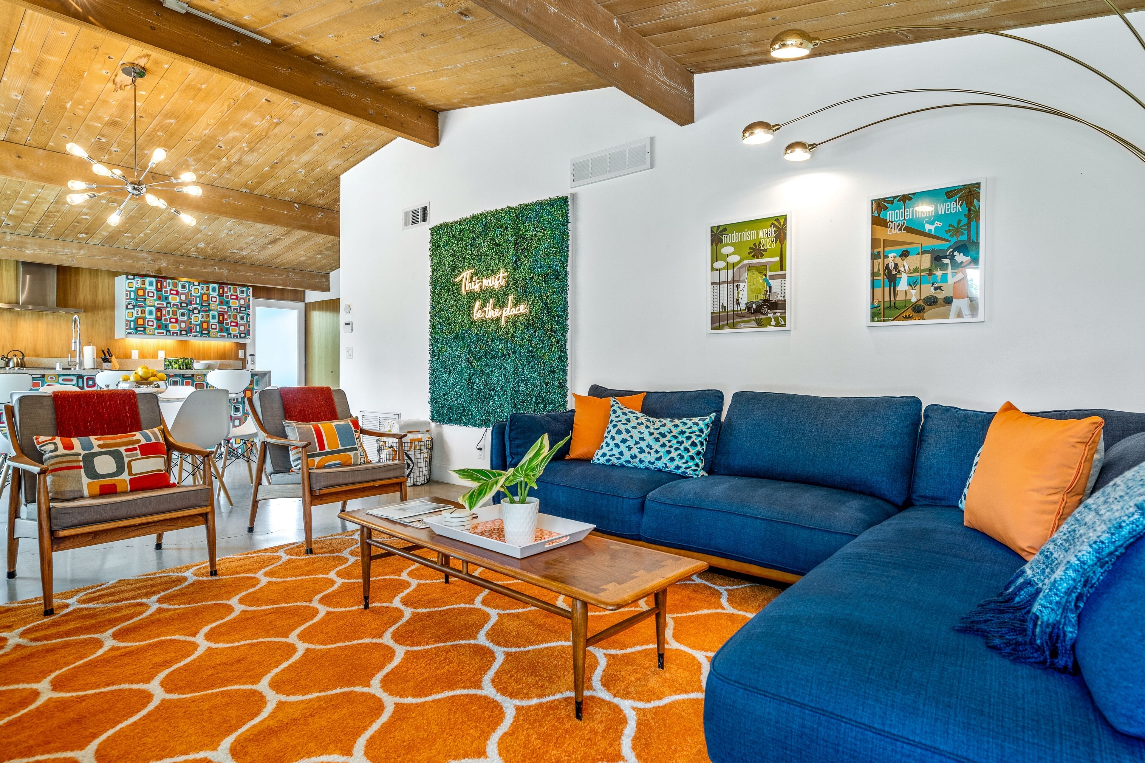 Mid-century oasis w/ circular heated pool, hot tub, & stunning mountain views