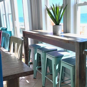 Dining - Off Season Short Term Rental Oceanfront Oasis House 5 bedroom, 3.5 bath Elevator (Holly Ridge)