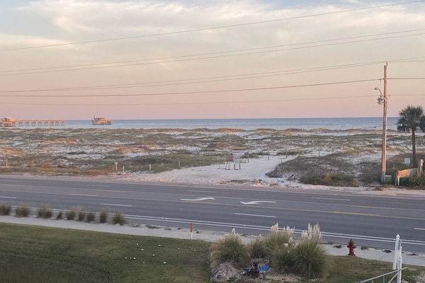 View of ocean and Gulf State Park Pier from master bedroom balcony