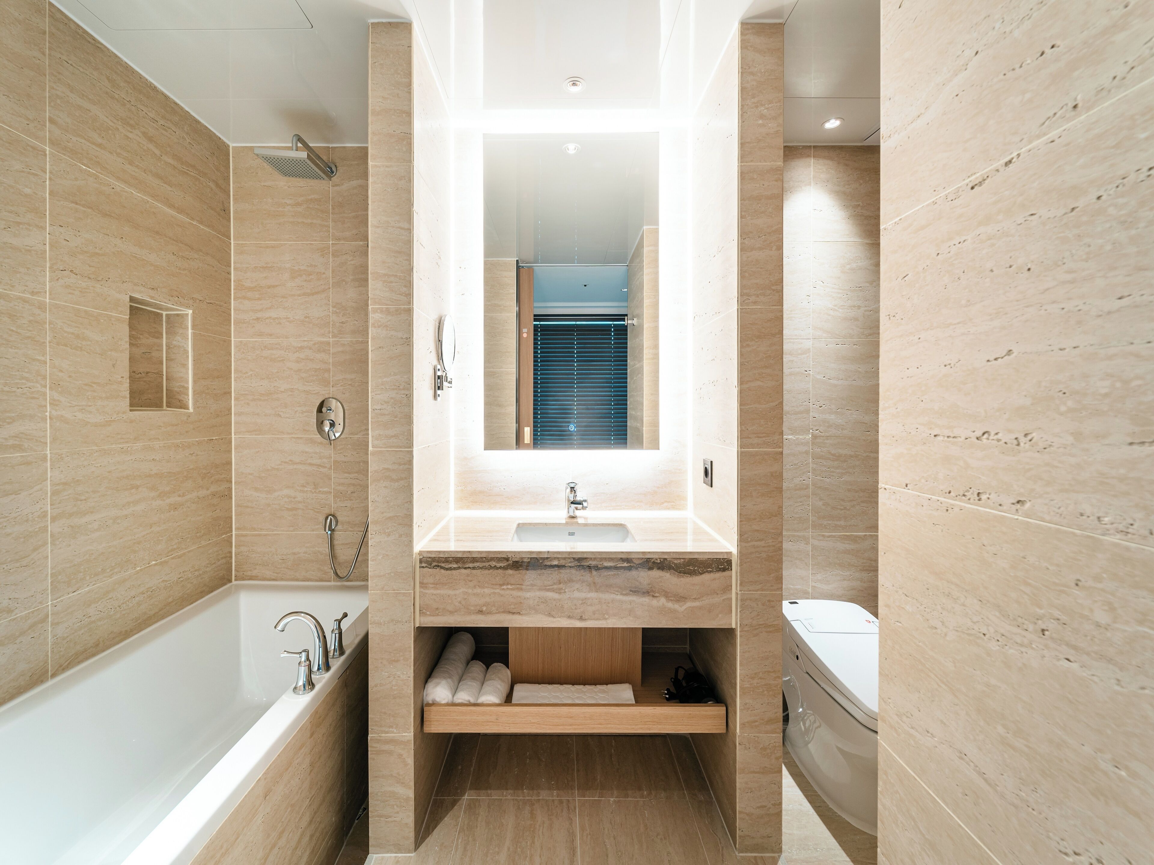 deluxe twin room | bathroom | deep-soaking bathtub, hair dryer, bathrobes, bidet