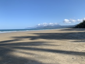 Plage à proximité, chaises longues, serviettes de plage