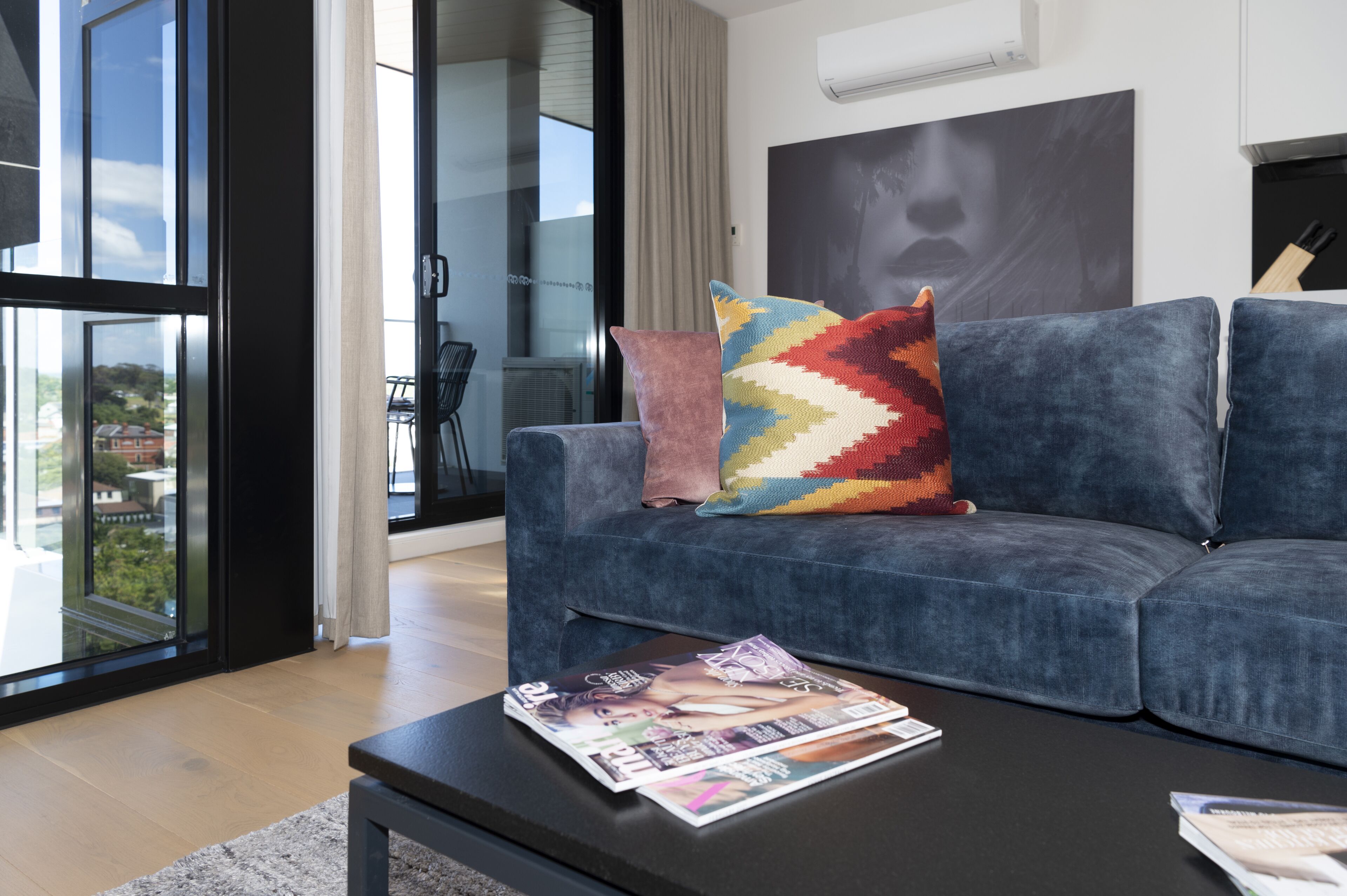 1 bedroom bay park view apartment | living area | 43-inch smart tv with cable channels, tv, netflix