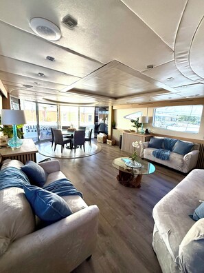 Smart TV, DVD player, books, video library